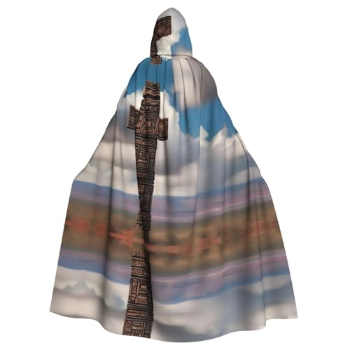 YYHHAOFA Totem-Druck mit amerikanischem Kreuz, Halloween, Erwachsenen-Kapuzenumhang für Party, Dekoration, Cosplay, Kostüme, Bühnenmaskerade YYHHAOFA Totem-Druck mit amerikanischem Kreuz, Halloween, Erwachsenen-Kapuzenumhang für Party, Dekoration, Cosplay, Kostüme, Bühnenmaskerade von YYHHAOFA