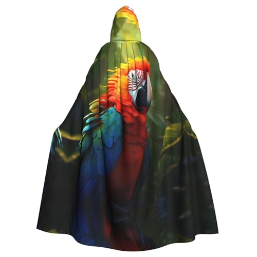 YYHHAOFA Tropischer Papageien-Druck, Halloween, Erwachsenen-Kapuzenumhang für Party, Dekoration, Cosplay, Kostüme, Bühnenmaskerade YYHHAOFA Tropischer Papageien-Druck, Halloween, Erwachsenen-Kapuzenumhang für Party, Dekoration, Cosplay, Kostüme, Bühnenmaskerade von YYHHAOFA