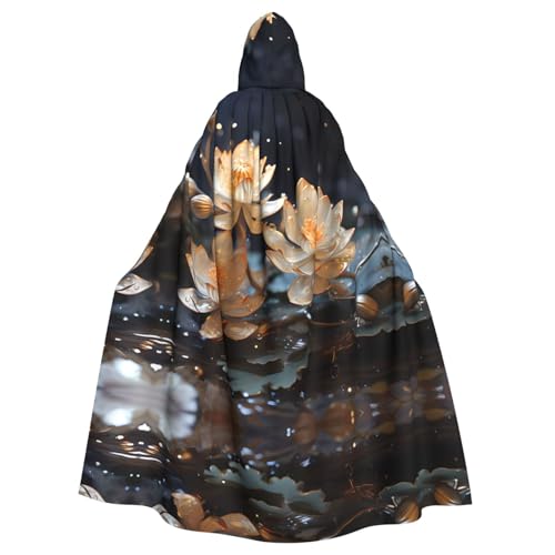 YYHHAOFA Umhang mit Kapuze, Bohemian-Stil, weißer Lotusdruck, Halloween, Erwachsene, Party-Dekoration, Cosplay, Kostüme, Bühnenmaskerade YYHHAOFA Umhang mit Kapuze, Bohemian-Stil, weißer Lotusdruck, Halloween, Erwachsene, Party-Dekoration, Cosplay, Kostüme, Bühnenmaskerade von YYHHAOFA