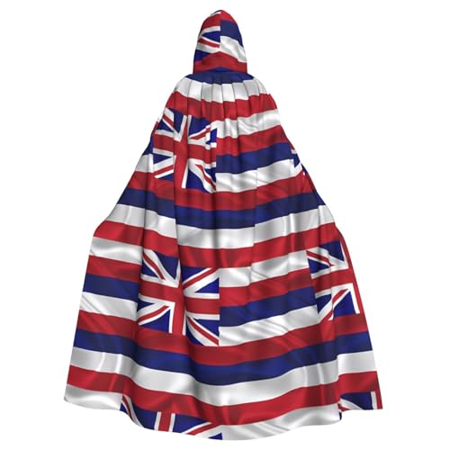 YYHHAOFA Umhang mit Kapuze, Motiv: Flagge von Hawaii, amerikanischer Druck, Halloween, Erwachsene, kein Reißverschluss, bequem für Kostümpartys von YYHHAOFA