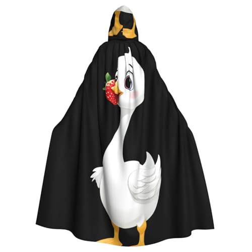 YYHHAOFA Umhang mit Kapuze, Motiv: kleine weiße Ente, Erdbeeren, bedruckt, Halloween, Erwachsene, ohne Reißverschluss, bequem für Kostümpartys YYHHAOFA Umhang mit Kapuze, Motiv: kleine weiße Ente, Erdbeeren, bedruckt, Halloween, Erwachsene, ohne Reißverschluss, bequem für Kostümpartys von YYHHAOFA
