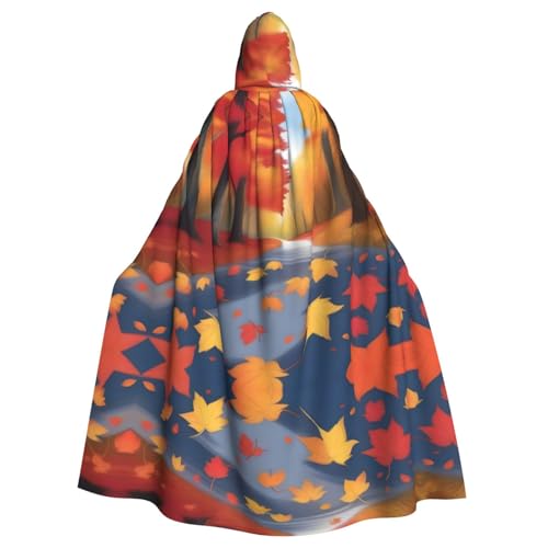 YYHHAOFA Umhang mit Kapuze für Erwachsene, Ahornblatt-Druck, für Halloween, Party, Dekoration, Cosplay, Kostüme, Bühnenmaskerade YYHHAOFA Umhang mit Kapuze für Erwachsene, Ahornblatt-Druck, für Halloween, Party, Dekoration, Cosplay, Kostüme, Bühnenmaskerade von YYHHAOFA