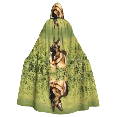 YYHHAOFA Umhang mit Kapuze für Erwachsene, Motiv: Deutscher Schäferhund, für Rollenspiele, Bühnenkostüme, Partys, pflegeleicht von YYHHAOFA