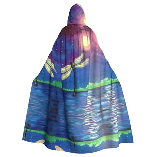 YYHHAOFA Umhang mit Kapuze für Erwachsene, Motiv: Libellen, Malerei, Druck, Halloween, Erwachsene, für Rollenspiele, Bühnenkostüme, Partys, pflegeleicht von YYHHAOFA