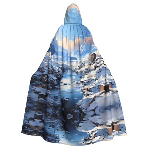 YYHHAOFA Umhang mit Kapuze für Erwachsene, Motiv: Schnee-Berge, für Halloween, Party, Dekoration, Cosplay, Kostüme, Bühnenmaskerade YYHHAOFA Umhang mit Kapuze für Erwachsene, Motiv: Schnee-Berge, für Halloween, Party, Dekoration, Cosplay, Kostüme, Bühnenmaskerade von YYHHAOFA