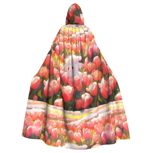YYHHAOFA Umhang mit Kapuze für Erwachsene, Motiv: kleines Schaf in Tulpen, ohne Reißverschluss, bequem für Kostümpartys YYHHAOFA Umhang mit Kapuze für Erwachsene, Motiv: kleines Schaf in Tulpen, ohne Reißverschluss, bequem für Kostümpartys von YYHHAOFA
