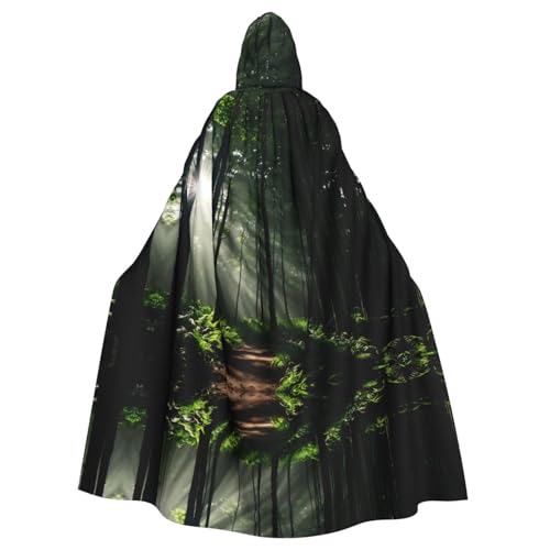 YYHHAOFA Umhang mit Kapuze für Erwachsene, Motiv: üppiger Wald, für Partys, Cosplay, Kostüme, Bühnenmaskerade von YYHHAOFA