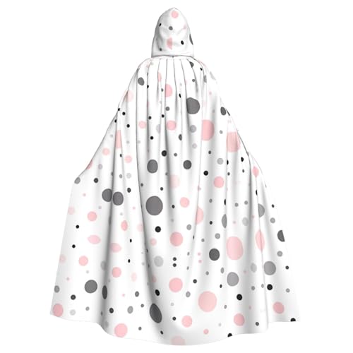 YYHHAOFA Umhang mit Kapuze für Erwachsene, Rosa, Grau, Weiß, modernes Punktemuster, für Halloween, Erwachsene, für Rollenspiele, Bühnenkostüme, Partys, pflegeleicht YYHHAOFA Umhang mit Kapuze für Erwachsene, Rosa, Grau, Weiß, modernes Punktemuster, für Halloween, Erwachsene, für Rollenspiele, Bühnenkostüme, Partys, pflegeleicht von YYHHAOFA