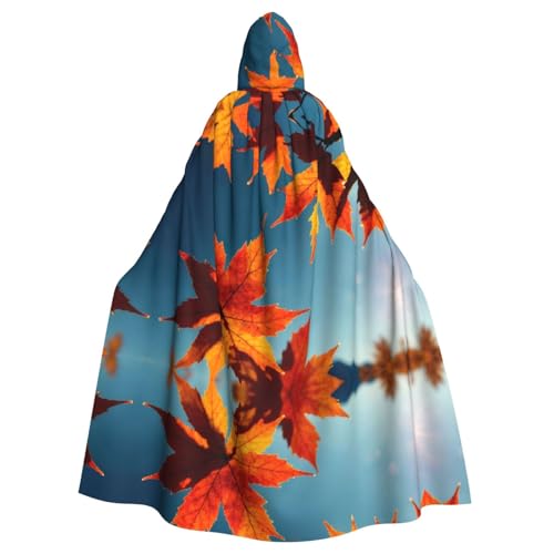 YYHHAOFA Umhang mit Kapuze für Halloween, Erwachsene, Frosted Maple Leaves Prints, für Party, Dekoration, Cosplay, Kostüme, Bühnenmaskerade YYHHAOFA Umhang mit Kapuze für Halloween, Erwachsene, Frosted Maple Leaves Prints, für Party, Dekoration, Cosplay, Kostüme, Bühnenmaskerade von YYHHAOFA