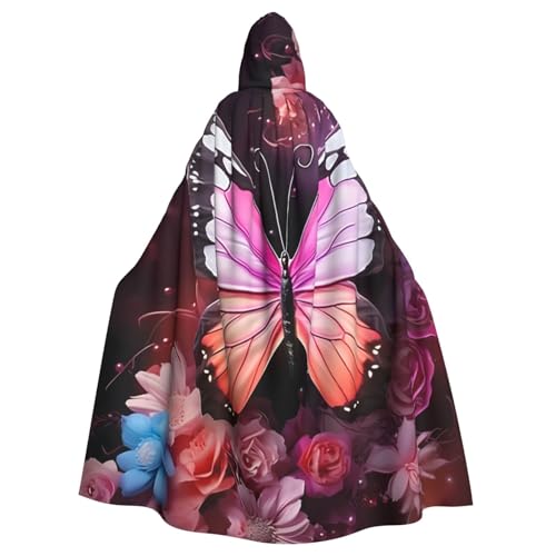 YYHHAOFA Umhang mit Kapuze und Schmetterlingen und Blumen, für Halloween, Erwachsene, Party-Dekoration, Cosplay, Kostüme, Bühnenmaskerade YYHHAOFA Umhang mit Kapuze und Schmetterlingen und Blumen, für Halloween, Erwachsene, Party-Dekoration, Cosplay, Kostüme, Bühnenmaskerade von YYHHAOFA