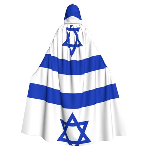 YYHHAOFA Umhang mit Kapuze und israelischer Flagge, für Erwachsene, ohne Reißverschluss, bequem für Kostümpartys von YYHHAOFA