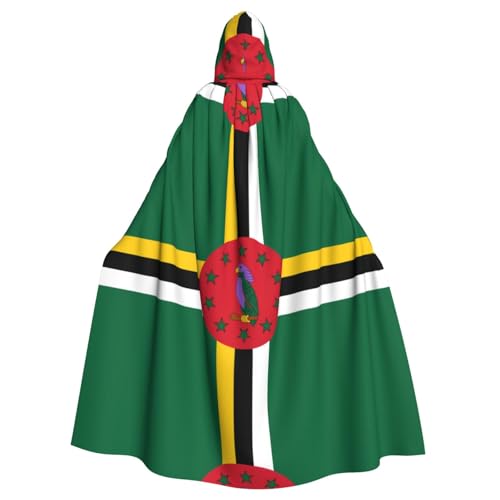 YYHHAOFA Umhang mit der Flagge des Commonwealth of Dominica, bedruckt, Halloween, Erwachsenen-Kapuzenumhang, ohne Reißverschluss, bequem für Kostümpartys von YYHHAOFA