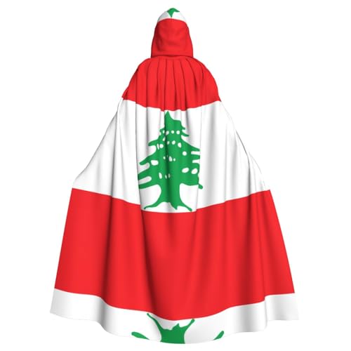 YYHHAOFA Umhang mit der Flagge des Libanon, für Halloween, Erwachsene, mit Kapuze, für Rollenspiele, Bühnenkostüme, Partys, pflegeleicht YYHHAOFA Umhang mit der Flagge des Libanon, für Halloween, Erwachsene, mit Kapuze, für Rollenspiele, Bühnenkostüme, Partys, pflegeleicht von YYHHAOFA