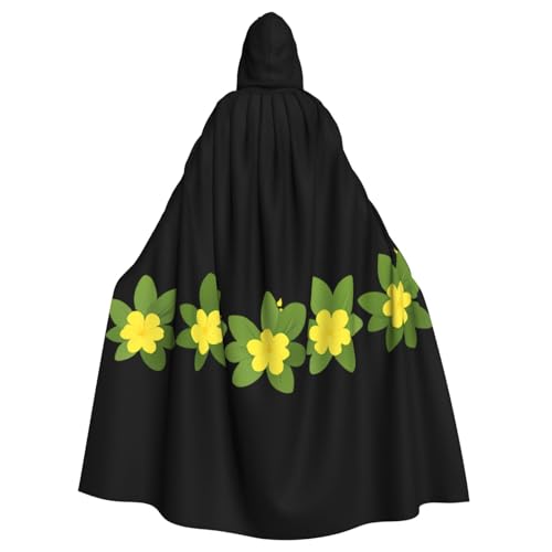YYHHAOFA Umhang mit kleinen gelben Blumen auf grünem Hintergrund, Halloween-Umhang mit Kapuze, kein Reißverschluss, bequem für Kostümpartys YYHHAOFA Umhang mit kleinen gelben Blumen auf grünem Hintergrund, Halloween-Umhang mit Kapuze, kein Reißverschluss, bequem für Kostümpartys von YYHHAOFA