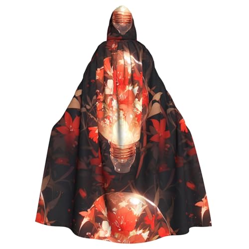 YYHHAOFA Umhang mit kleiner roter Blume in der Glühbirne, Halloween-Umhang mit Kapuze, kein Reißverschluss, bequem für Kostümpartys YYHHAOFA Umhang mit kleiner roter Blume in der Glühbirne, Halloween-Umhang mit Kapuze, kein Reißverschluss, bequem für Kostümpartys von YYHHAOFA