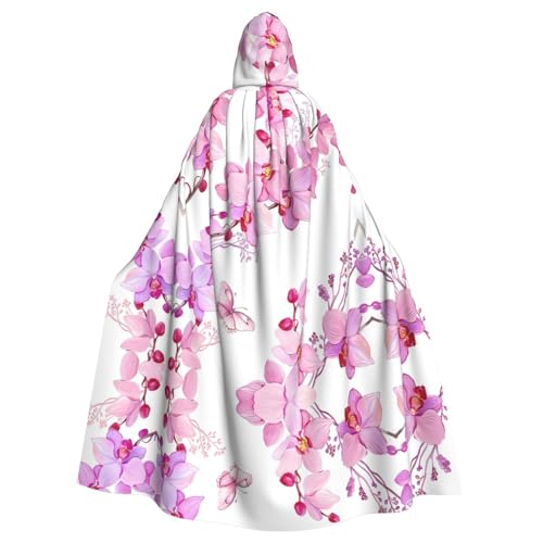 YYHHAOFA Umhang mit rosa Blumen und Schmetterlingen für Erwachsene, mit Kapuze, für Rollenspiele, Bühnenkostüme, Partys, pflegeleicht YYHHAOFA Umhang mit rosa Blumen und Schmetterlingen für Erwachsene, mit Kapuze, für Rollenspiele, Bühnenkostüme, Partys, pflegeleicht von YYHHAOFA