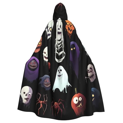 YYHHAOFA Verschiedene Horror-Masken Muster Halloween Erwachsene Kapuzenumhang Männer und Frauen Kleidung Mantle Rollenspiel von YYHHAOFA