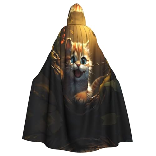 YYHHAOFA Verschmitzte kleine Katzen-Aufdrucke Halloween Erwachsene Kapuzenumhang für Cosplay, Kostümpartys und mehr YYHHAOFA Verschmitzte kleine Katzen-Aufdrucke Halloween Erwachsene Kapuzenumhang für Cosplay, Kostümpartys und mehr von YYHHAOFA