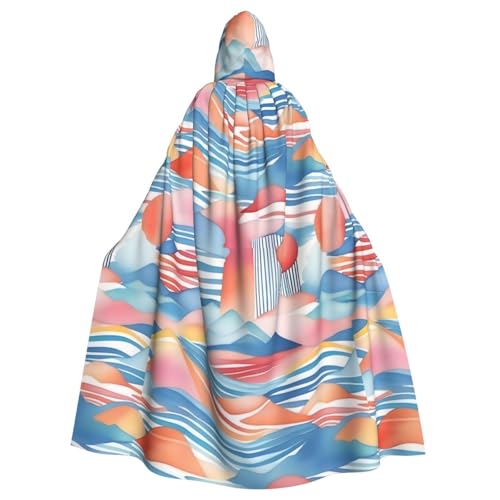 YYHHAOFA Wasserfarben-Umhang mit schönem Streifendruck, Halloween, Erwachsenen-Kapuzenumhang, kein Reißverschluss, bequem für Kostümpartys YYHHAOFA Wasserfarben-Umhang mit schönem Streifendruck, Halloween, Erwachsenen-Kapuzenumhang, kein Reißverschluss, bequem für Kostümpartys von YYHHAOFA