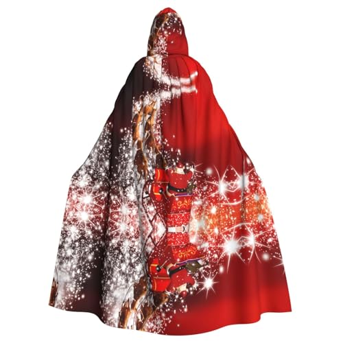 YYHHAOFA Weihnachtlicher magischer Druck, Halloween-Umhang mit Kapuze, für Rollenspiele, Bühnenkostüme, Partys, pflegeleicht YYHHAOFA Weihnachtlicher magischer Druck, Halloween-Umhang mit Kapuze, für Rollenspiele, Bühnenkostüme, Partys, pflegeleicht von YYHHAOFA