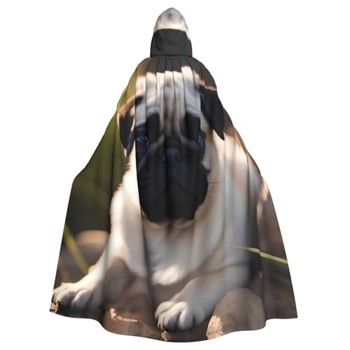 YYHHAOFA Welpen-Mops-Aufdruck, Halloween-Umhang mit Kapuze für Erwachsene, Cosplay, Kostümpartys und mehr YYHHAOFA Welpen-Mops-Aufdruck, Halloween-Umhang mit Kapuze für Erwachsene, Cosplay, Kostümpartys und mehr von YYHHAOFA