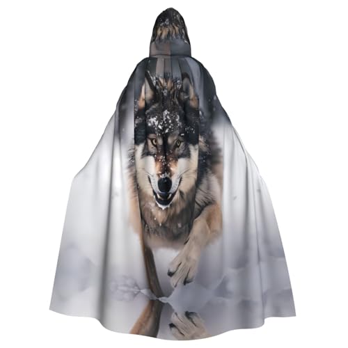YYHHAOFA Wölfe Prints Halloween Erwachsene Kapuzenumhang für Cosplay, Kostümpartys und mehr von YYHHAOFA