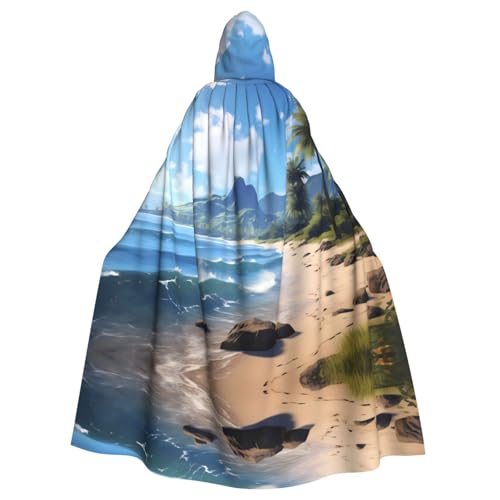 YYHHAOFA Wunderschöner Hawaii-Strand-Druck, Halloween, Erwachsenen-Kapuzenumhang für Party, Dekoration, Cosplay, Kostüme, Bühnenmaskerade YYHHAOFA Wunderschöner Hawaii-Strand-Druck, Halloween, Erwachsenen-Kapuzenumhang für Party, Dekoration, Cosplay, Kostüme, Bühnenmaskerade von YYHHAOFA