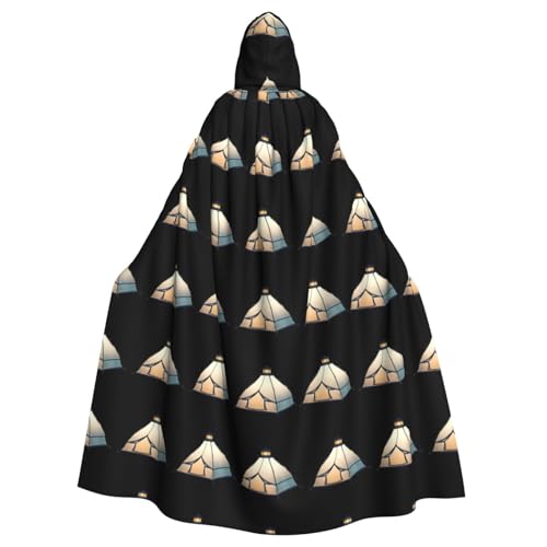 YYHHAOFA Wunderschöner Laternen-Zeltdruck, Halloween-Umhang mit Kapuze, kein Reißverschluss, bequem für Kostümpartys von YYHHAOFA