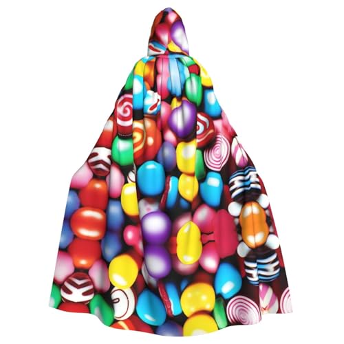 YYHHAOFA Wunderschöner Süßigkeiten-Druck Halloween Erwachsene Kapuzenumhang für Party Dekoration Cosplay Kostüme Bühne Maskerade YYHHAOFA Wunderschöner Süßigkeiten-Druck Halloween Erwachsene Kapuzenumhang für Party Dekoration Cosplay Kostüme Bühne Maskerade von YYHHAOFA