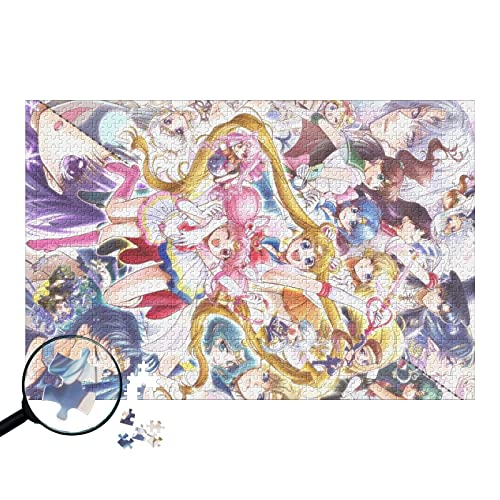 Anime Sailor Moon, Puzzle 1000 Teile,Puzzle aus Papp Puzzle pielzeug für Erwachsene Dekompressionsspiel-50X70cm von YYHMKB