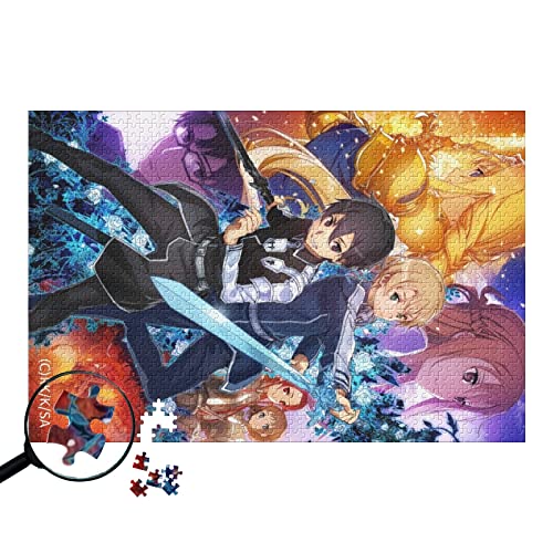 YYHMKB Anime Sword Art Online Online, Puzzle 1000 Teile Erwachsene, Puzzles für Kinder, Geschenk Lernspielzeug, Lustiges Familienspiel Teenager, Geschenke von YYHMKB