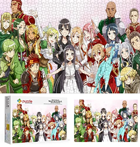 Anime Sword Art Online Puzzle, Puzzle 1000 Teile für Erwachsene, Klassische Puzzle Puzzle Schwierig Herausforderndes Spiel Geschenk Spielzeug Kinder Teens Family Puzzle 38x26cm von YYHMKB