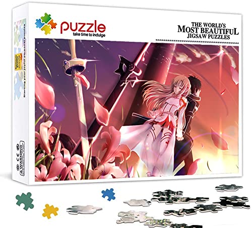 Anime Sword Art Online Puzzle, Puzzle 1000 Teile für Erwachsene, Klassische Puzzle Teenager Jungen Mädchen Puzzle Puzzles Spiele Pädagogisches Geschenk Home Decor 38x26cm von YYHMKB