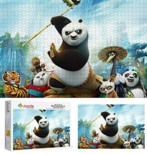 Film Kung-Fu-Panda Puzzle, Puzzles 1000 Teile für Erwachsene, Klassische Puzzle Jungen Mädchen Puzzle Familienaktivität Puzzles Lernspiele Teenager Kinder DIY Spielzeug 38x26cm von YYHMKB