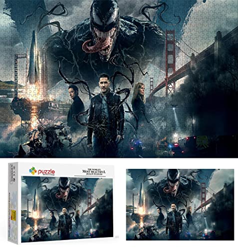 Film Venom Puzzle, Puzzles 1000 Teile für Erwachsene, Klassische Puzzle Kinder Puzzle Herausfordernde Und Schwierige Rätsel für Erwachsene Und Jugendliche 38x26cm von YYHMKB