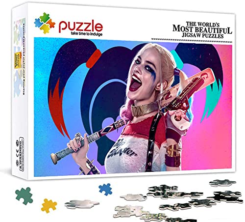 Harley Quinn Puzzle, Puzzles 1000 Teile für Erwachsene, Klassische Puzzle Jungen Mädchen Puzzle Herausfordernde Und Schwierige Rätsel für Erwachsene Und Jugendliche 38x26cm von YYHMKB