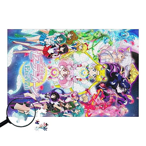 Puzzle 1000 Stück Anime Sailor Moon Poster Holz Puzzle Kinderspielzeug Dekompression Spiel -75x50cm von YYHMKB