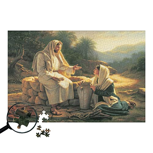 Puzzle 1000 Stück Jesus Christus Puzzles Lernspielzeug für Erwachsene Geburtstagsgeschenk,Holzpuzzles-75x50cm von YYHMKB