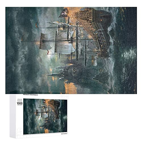 Puzzle 1000 Teile Erwachsene,Schiff Auf See,Papp Puzzle,Erwachsene Kinder Spielzeug Dekompressionsspiel(38x26cm) T490T von YYHMKB