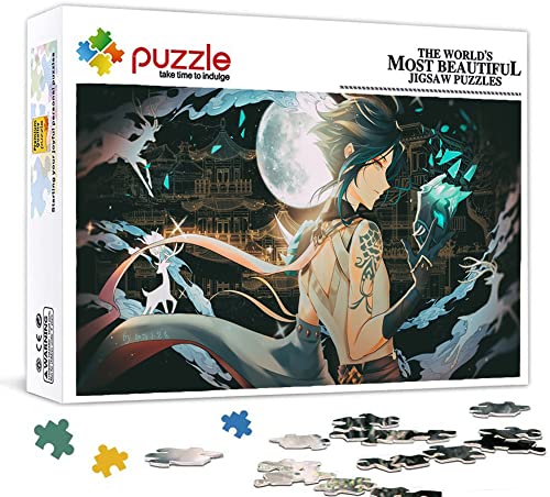 Puzzles für Erwachsene 1000 Teile, Puzzle Genshin Impact, Klassische Puzzle Teenager Jungen Mädchen Puzzle für DIY Intellektuelles Lernspiel, Geschenk-Wohnkultur 38x26cm von YYHMKB