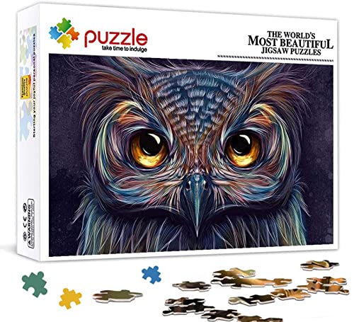 YYHMKB-1000-teiliges Puzzle, einzigartiges 1000-teiliges Puzzle, wunderschönes Eulenpuzzle，Papppuzzle-38x26cm von YYHMKB