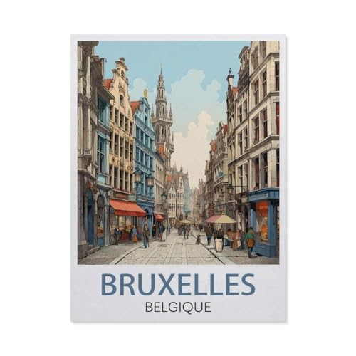 1000 Puzzles Für Erwachsene，Brüssel Belgien，Freizeit Unterhaltung Kinder Spielzeug Zuhause Dekoration Art Geschenk（50x70cm）-EW38 von YYHMKBYY