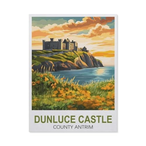 1000 Puzzles Für Erwachsene，Dunluce Schloss County Antrim，Freizeit Unterhaltung Kinder Spielzeug Zuhause Dekoration Art（38x26cm）-FC5 von YYHMKBYY