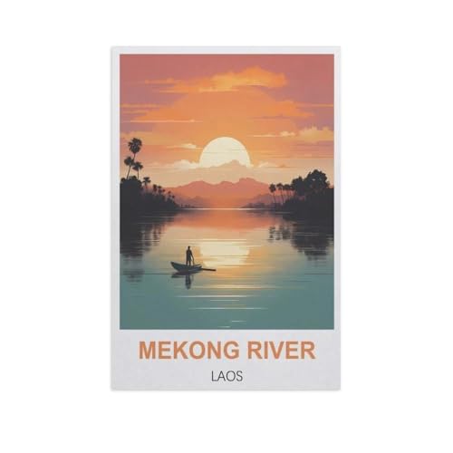 1000 Puzzles Für Erwachsene，Mekong, Laos，Freizeit Unterhaltung Kinder Spielzeug Zuhause Dekoration Art Geschenk（75x50cm）-GJ22 von YYHMKBYY