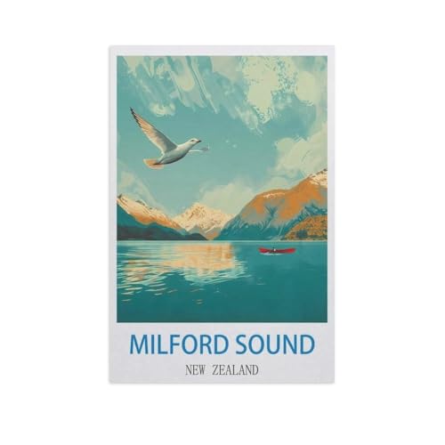 1000 Puzzles Für Erwachsene，Milford Sound, Neuseeland，Freizeit Unterhaltung Kinder Spielzeug Zuhause Dekoration Art Geschenk（50x70cm）-GC62 von YYHMKBYY