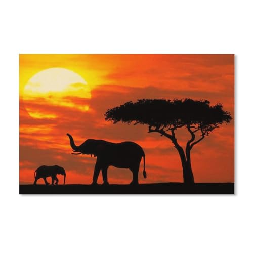 1000 Stück，Afrikanischer Elefant，Puzzle Für Erwachsene Lernspielzeug Für Kinder Kreative Spiele Unterhaltung Holz Puzzles Home Decor(75x50cm-H36 von YYHMKBYY