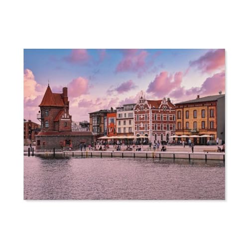 1000 Stück，Am Hafen von Stralsund，Puzzle Für Erwachsene Lernspielzeug Für Kinder Kreative Spiele Unterhaltung Holz Puzzles Home Decor（75x50cm）-AO3 von YYHMKBYY