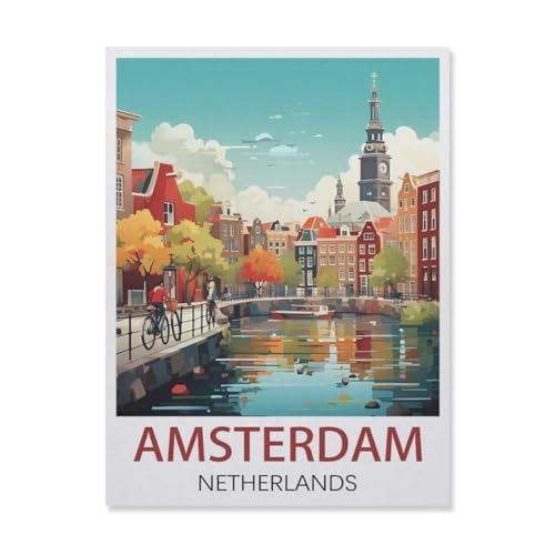 1000 Stück，Amsterdam, Niederlande，Puzzle Für Erwachsene Lernspielzeug Für Kinder Kreative Spiele Unterhaltung Papier Puzzles Home Decor（38x26cm）-DS30 von YYHMKBYY