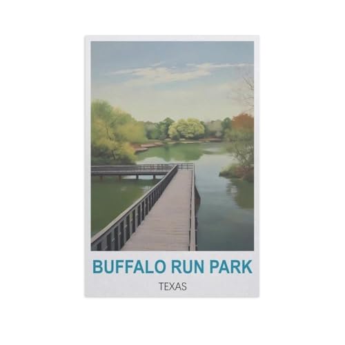 1000 Stück，Buffalo Run Park, Texas，Puzzle Für Erwachsene Lernspielzeug Für Kinder Kreative Spiele Unterhaltung Papier Puzzles Home Decor（38x26cm）-GH4 von YYHMKBYY