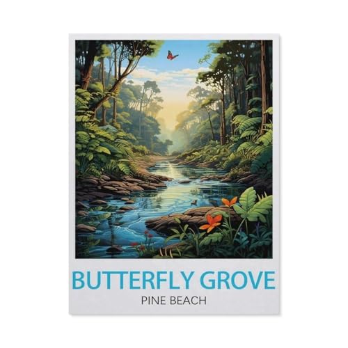 1000 Stück，Butterfly Grove Pine Beach，Puzzle Für Erwachsene Lernspielzeug Für Kinder Kreative Spiele Unterhaltung Holz Puzzles Home Decor（75x50cm）-EV72 von YYHMKBYY